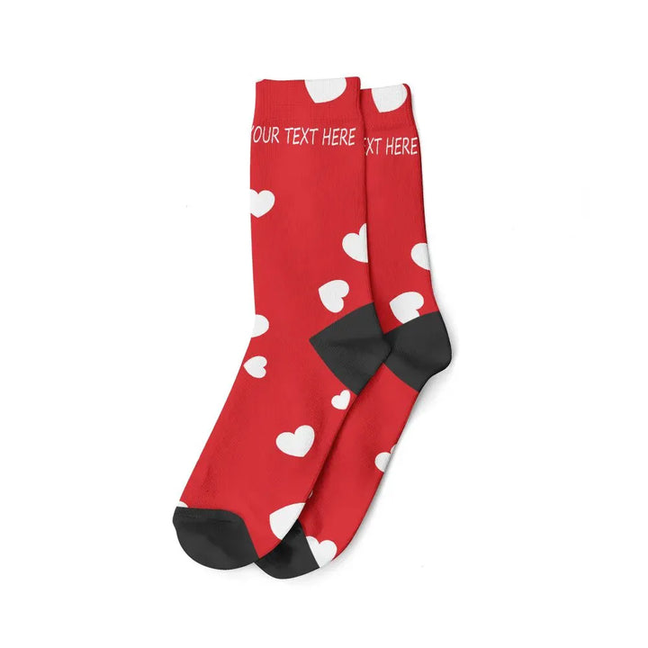 Chaussettes Personnalisées Texte et/ou prénom Rouge et Blanc