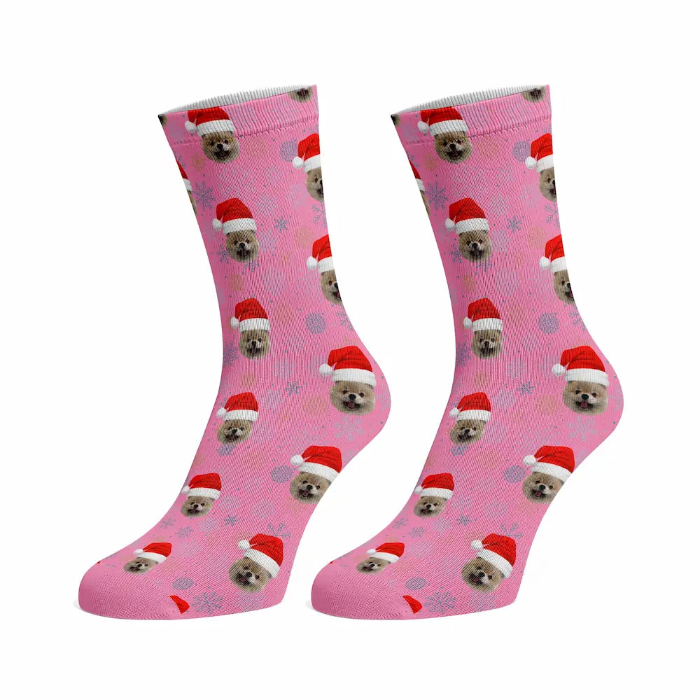 Chaussettes Noël Personnalisées Rose Clair