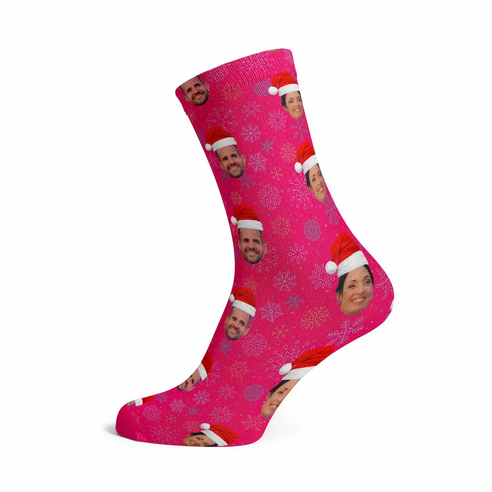 Chaussette Noël Personnalisée Rose Foncé