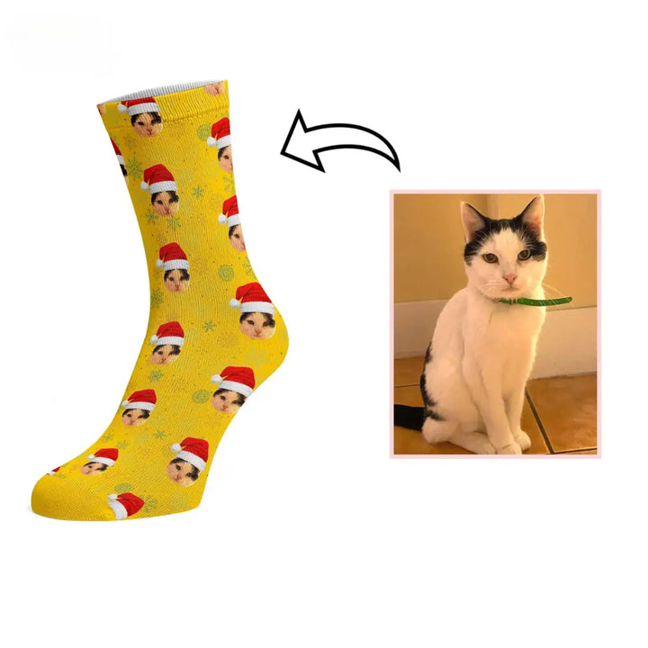 Chaussettes Noël Personnalisées Jaune