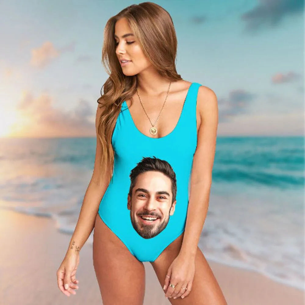 Maillot de Bain Personnalisé Bleu ciel