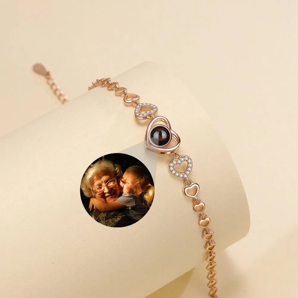 Bracelet avec Photo à l'intérieur Or Rosé