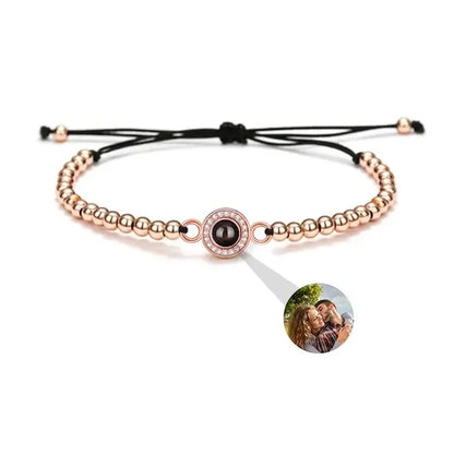 Bracelet avec Photo Cachée Or Rose