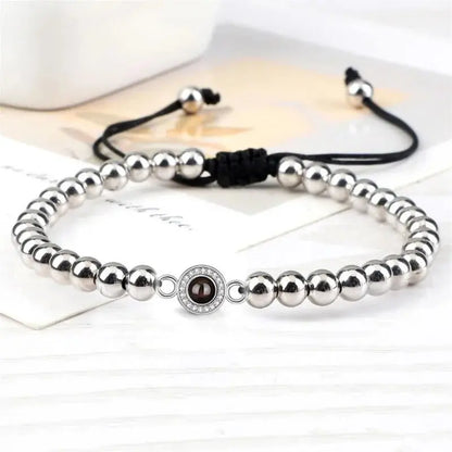 Bracelet avec Photo Personnalisée Argent