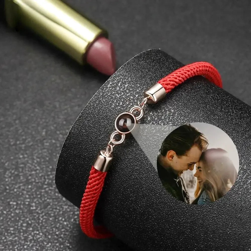 Bracelet Homme Photo Rouge et Or Rose