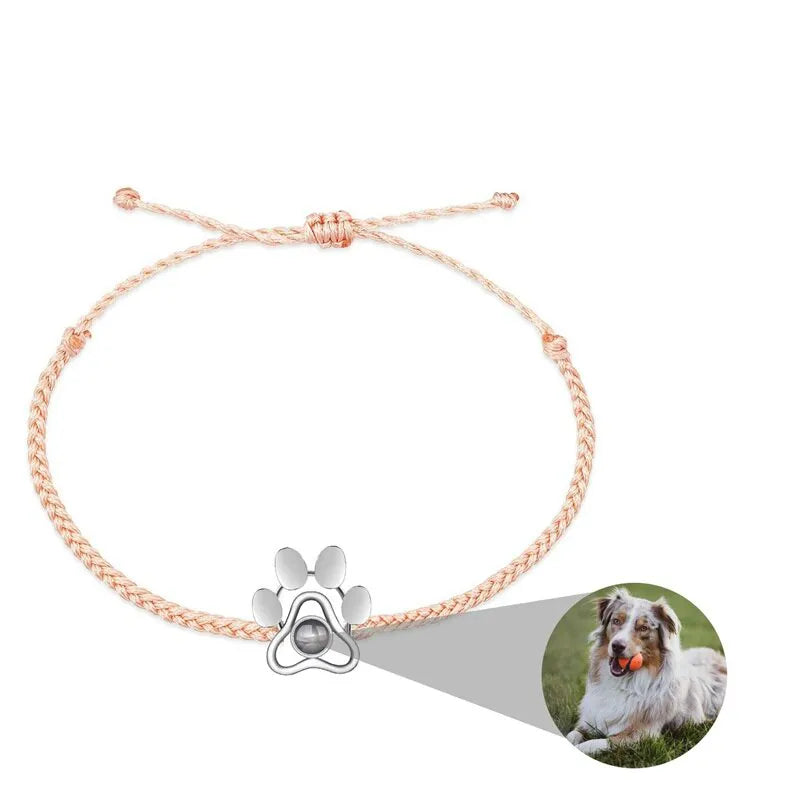 Bracelet Patte de Chien avec Photo Beige