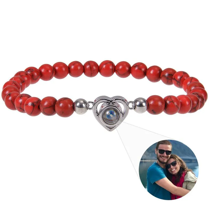 Bracelet Perle Photo Rouge