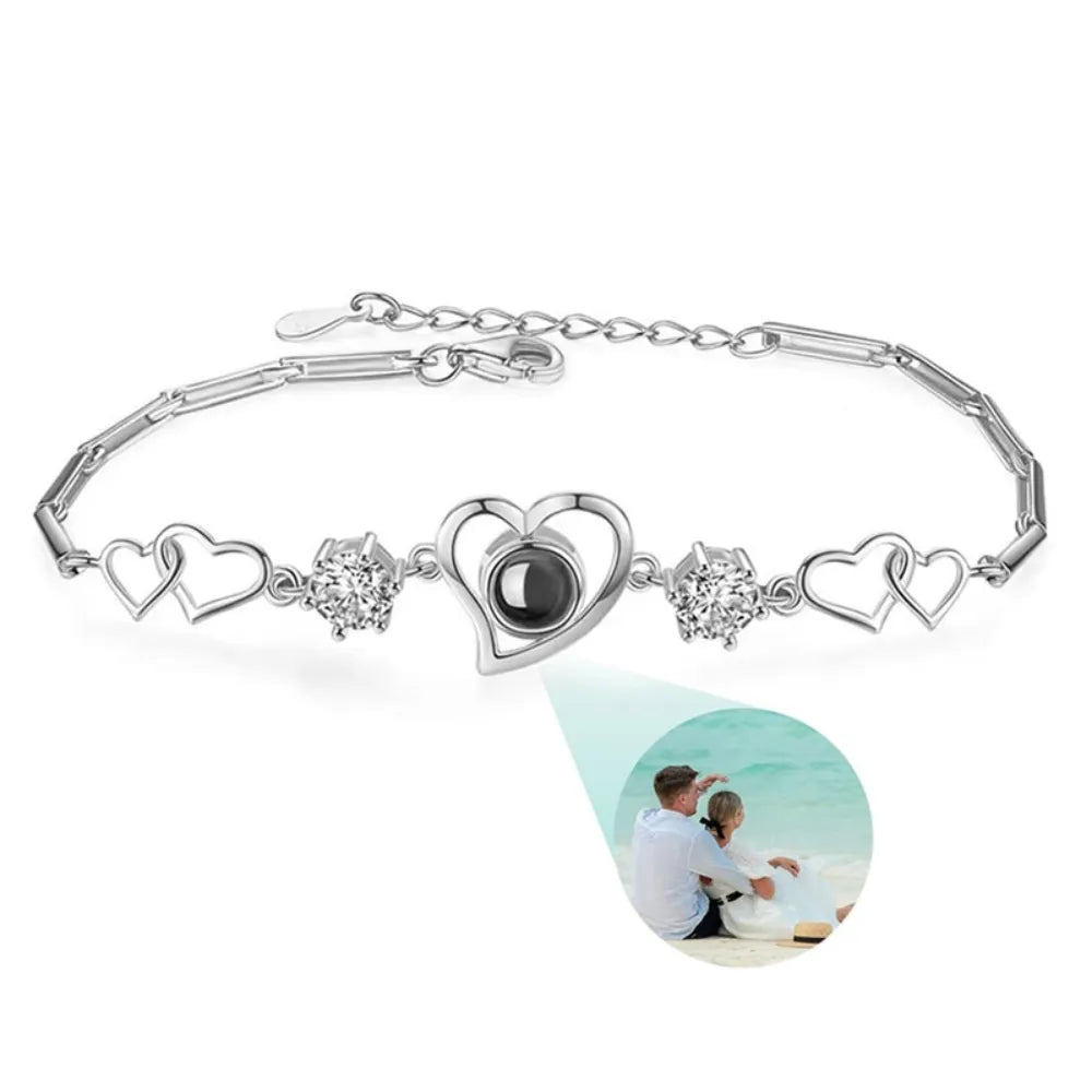 Bracelet Personnalisé Photo Femme Argent