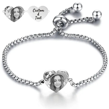 Bracelet Photo Gravée Argent