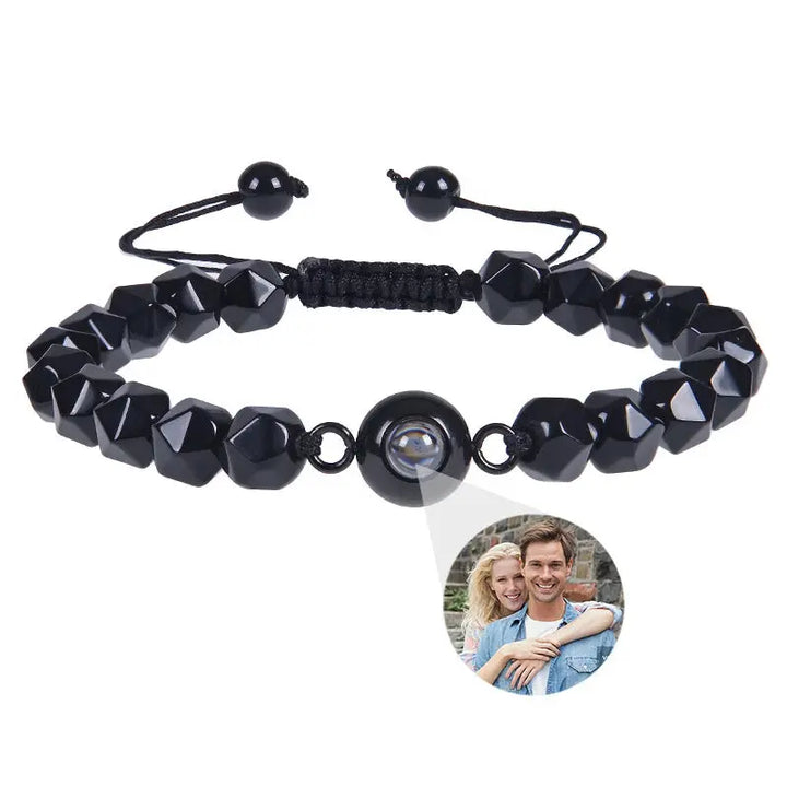 Bracelet Photo Perle Obsidienne