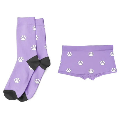 Caleçon et Chaussettes Personnalisables Chien ou Chat Violet