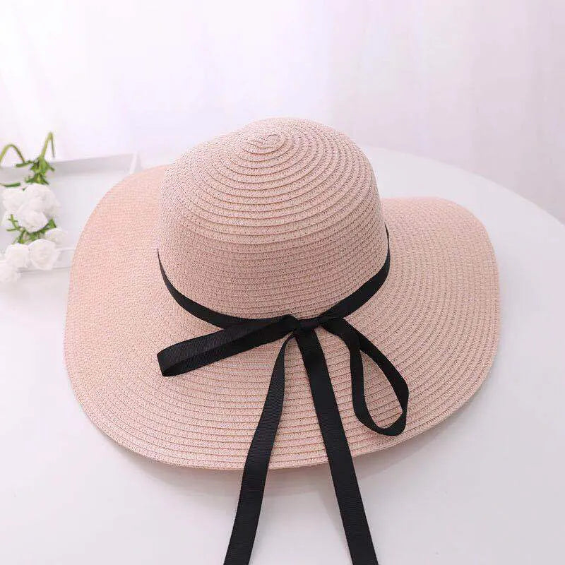 Chapeau de Paille Personnalisé Mariage Rose