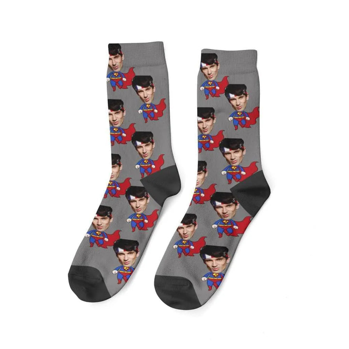 Chaussettes Personnalisées Photo Gris foncé