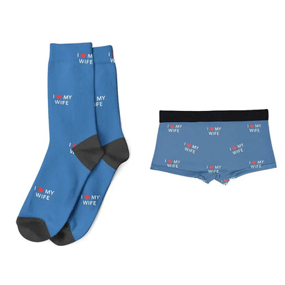 Chaussettes et Caleçon Personnalisés Bleu