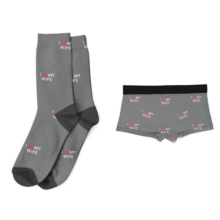 Chaussettes et Caleçon Personnalisés Gris