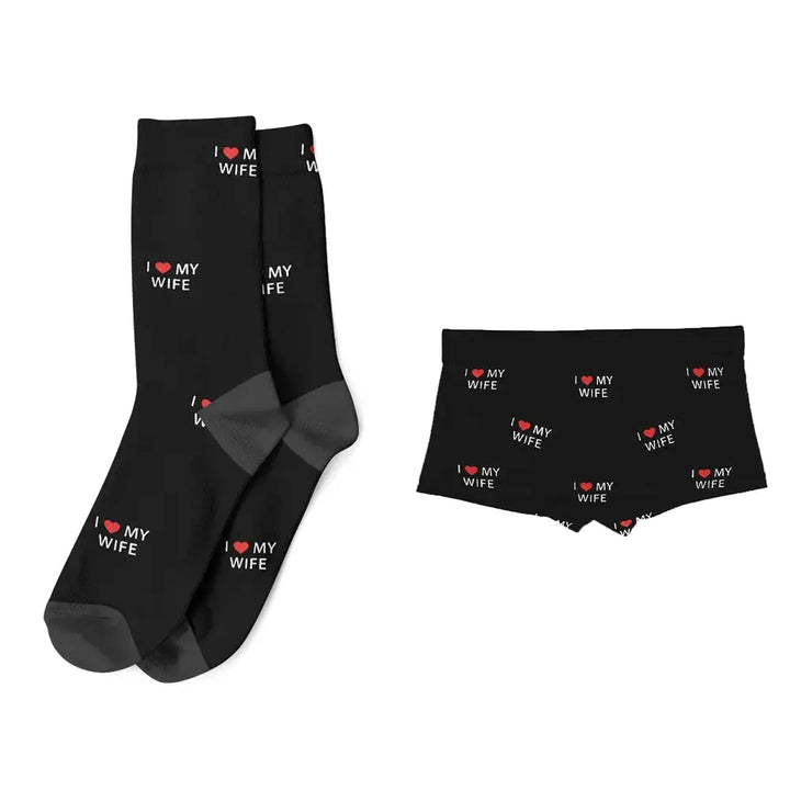 Chaussettes et Caleçon Personnalisés Noir