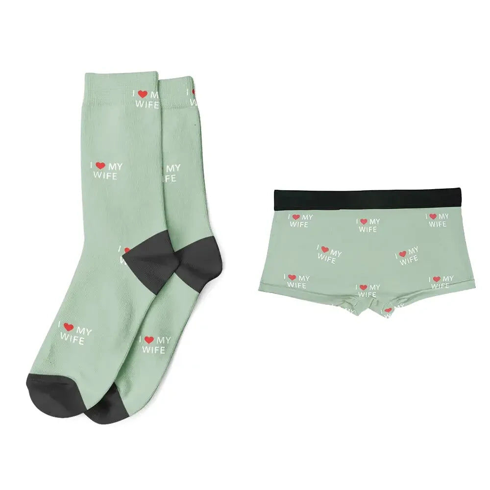 Chaussettes et Caleçon Personnalisés Vert