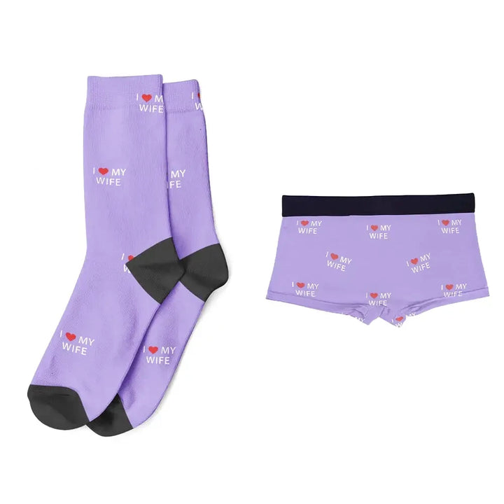 Chaussettes et Caleçon Personnalisés Violet