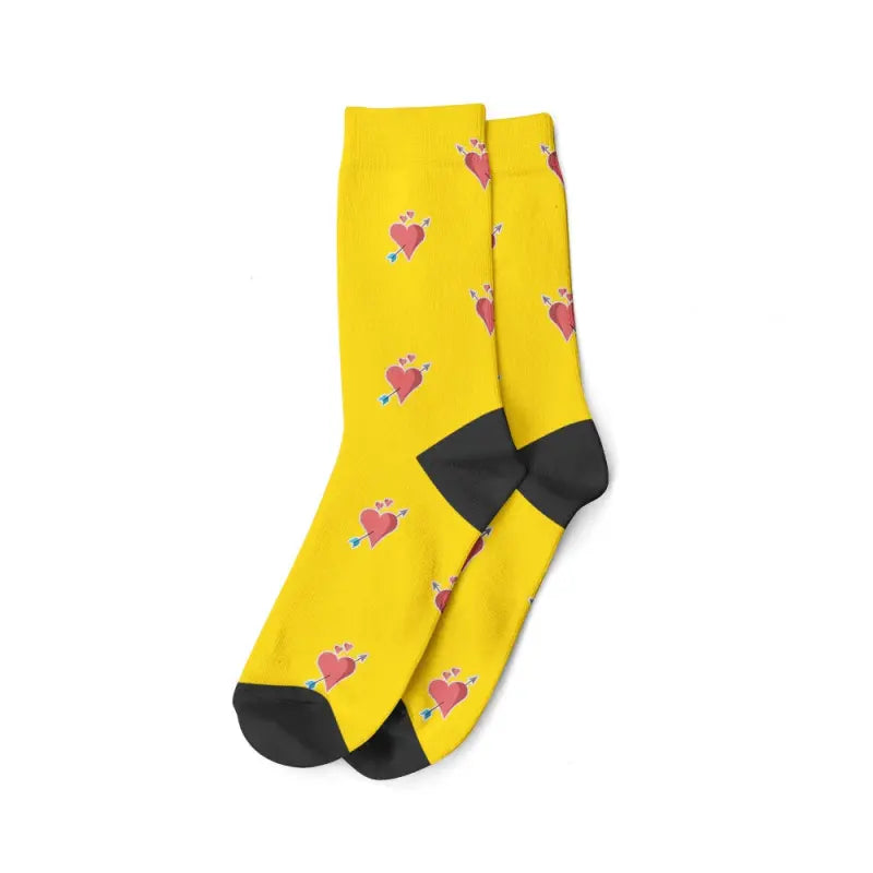 Chaussettes Imprimées avec Photos Jaune