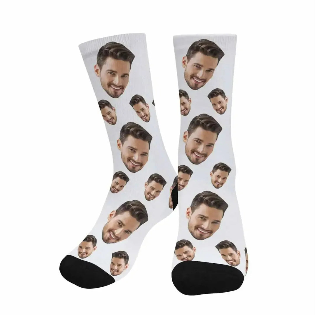 Chaussettes Têtes Personnalisées Blanc