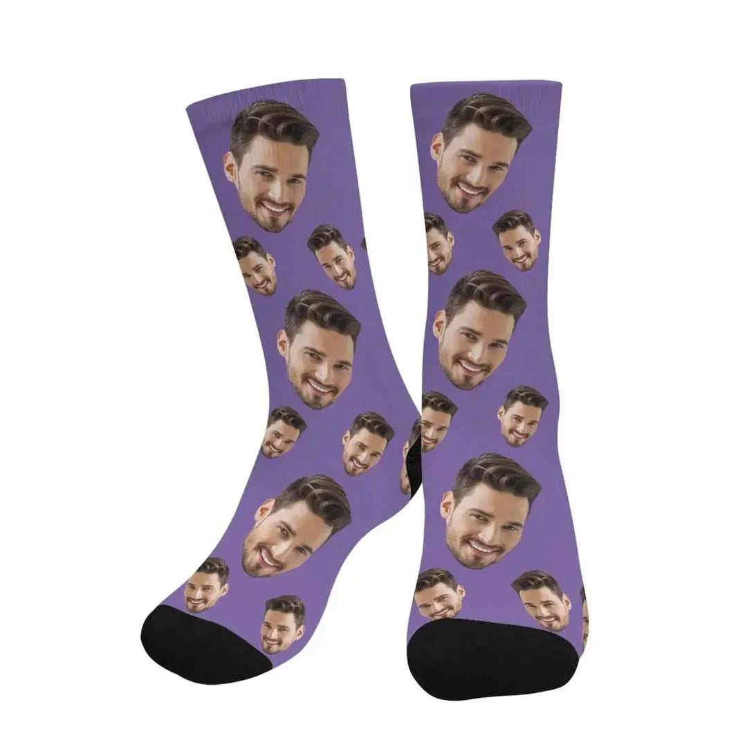 Chaussettes Têtes Personnalisées Violet