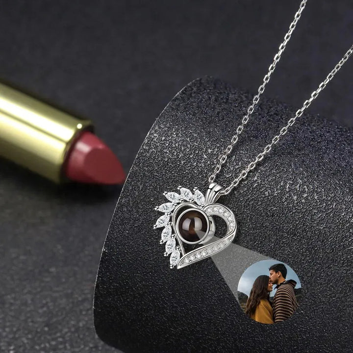 Collier Cœur avec Photo Argent