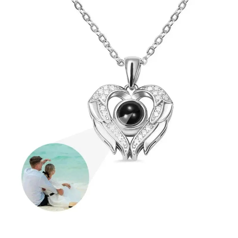 Collier Coeur avec Photo Dedans Argent