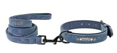 Collier et Laisse pour Chien Personnalisés Bleu