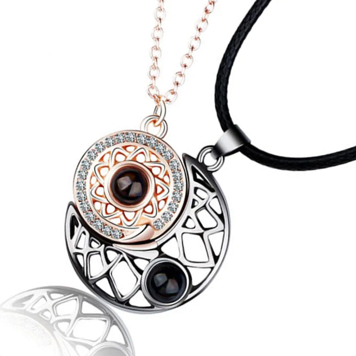 Collier pour Couple Or rosé Noir