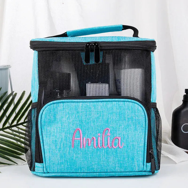 Grande Trousse de Toilette Personnalisable Bleu Ciel