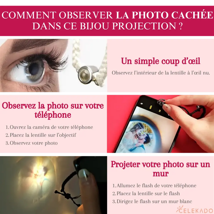 Collier Personnalisé Photo Projection